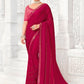 Trendy Saree Polyester Rani Digital Print Saree