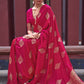 Contemporary Satin Silk Rani Weaving Saree