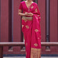 Contemporary Satin Silk Rani Weaving Saree