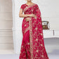 Classic Shimmer Rani Embroidered Saree