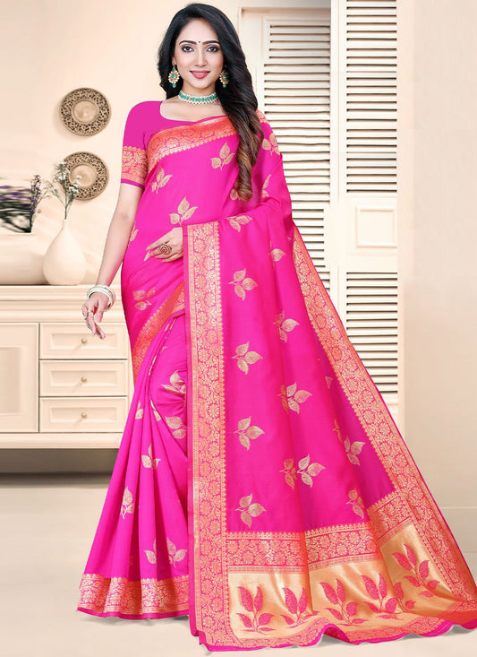 Contemporary Silk Rani Zari Saree