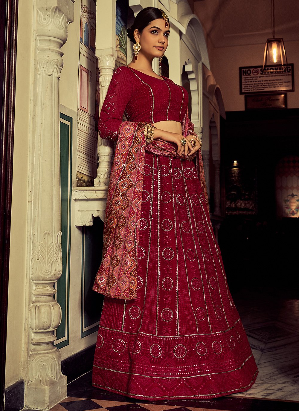 Lehenga Choli Georgette Rani Sequins Lehenga Choli