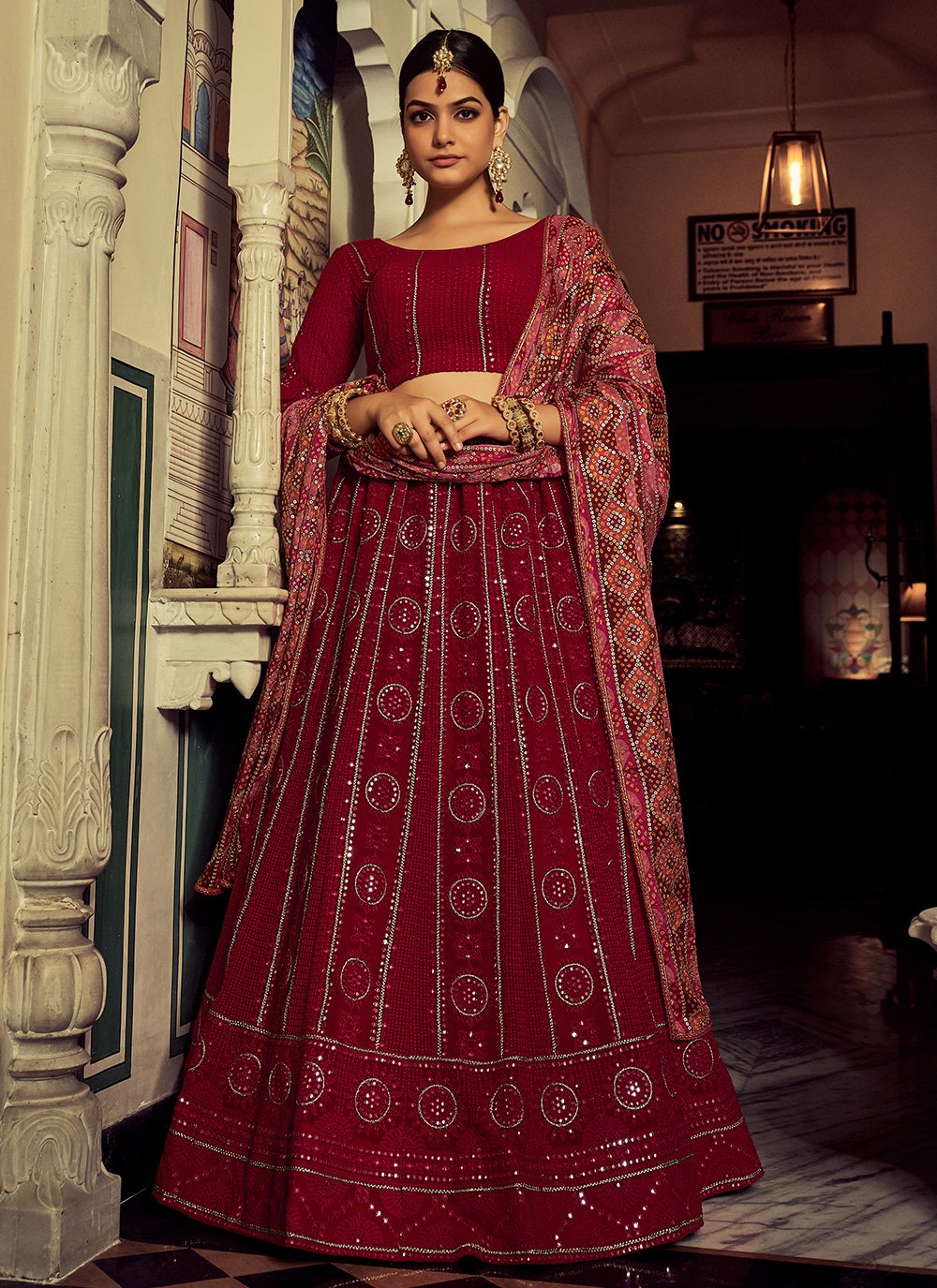 Lehenga Choli Georgette Rani Sequins Lehenga Choli