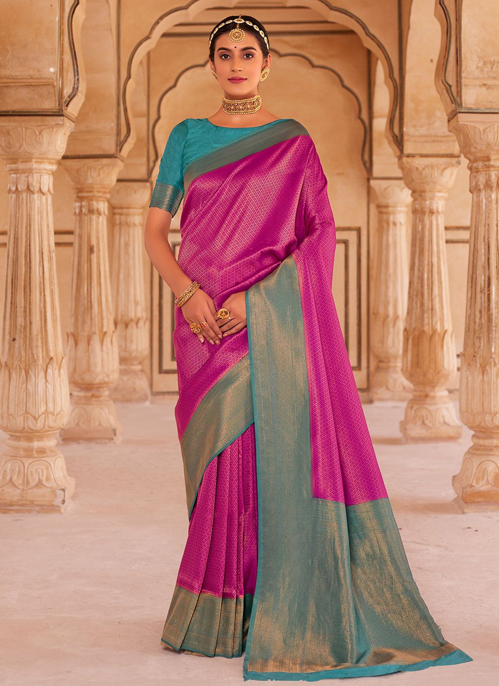 Classic Silk Rani Weaving Saree