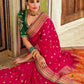 Contemporary Banarasi Silk Rani Weaving Saree