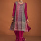 Salwar Suit Chinon Silk Rani Buttons Salwar Kameez