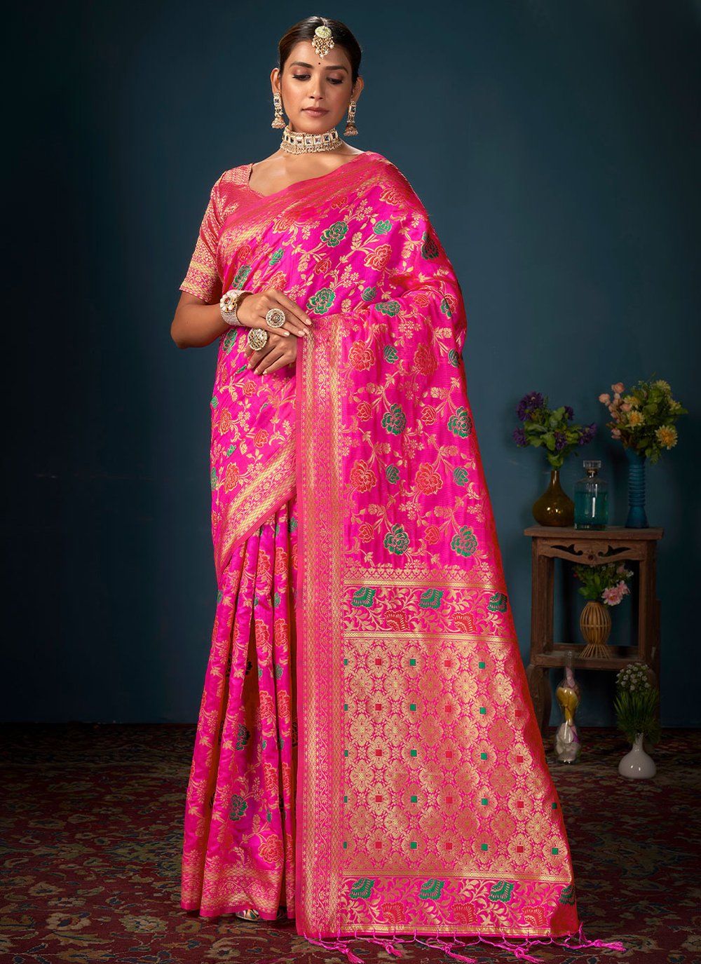 Trendy Saree Art Banarasi Silk Rani Woven Saree