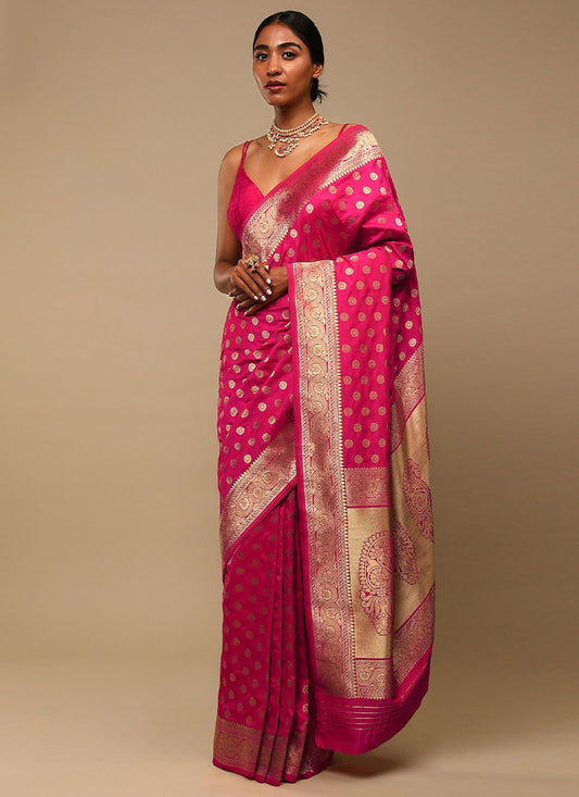 Trendy Saree Art Banarasi Silk Rani Woven Saree