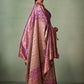 Bandhani Saree Raw Silk Purple Weaving Saree