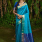 Classic Raw Silk Blue Woven Saree