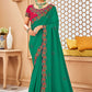 Contemporary Raw Silk Green Embroidered Saree