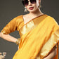 Classic Raw Silk Mustard Patch Border Saree