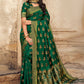 Contemporary Raw Silk Green Woven Saree