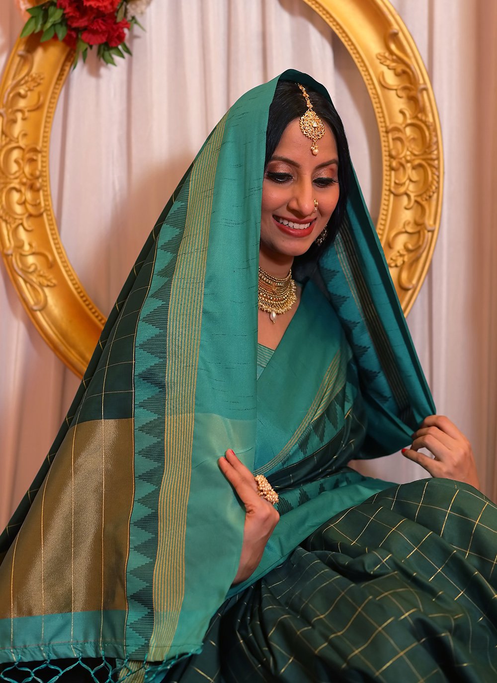 Contemporary Raw Silk Green Woven Saree