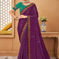 Trendy Saree Raw Silk Purple Embroidered Saree