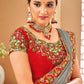 Classic Raw Silk Grey Embroidered Saree