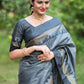 Trendy Saree Raw Silk Grey Woven Saree