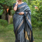 Trendy Saree Raw Silk Grey Woven Saree