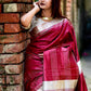 Trendy Saree Raw Silk Maroon Weaving Saree