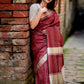 Trendy Saree Raw Silk Maroon Weaving Saree