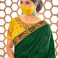 Classic Raw Silk Green Embroidered Saree