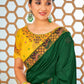 Classic Raw Silk Green Embroidered Saree