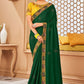 Classic Raw Silk Green Embroidered Saree