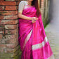 Contemporary Raw Silk Rani Weaving Saree