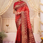 Classic Raw Silk Red Woven Saree