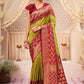 Classic Raw Silk Green Woven Saree