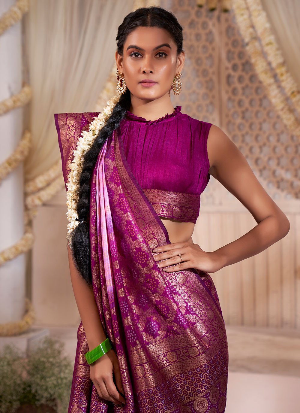 Trendy Saree Raw Silk Pink Weaving Saree