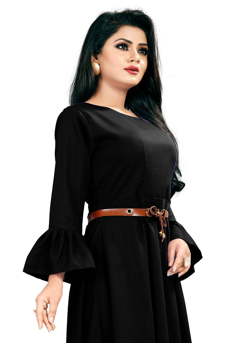 Casual Kurti Rayon Black Plain Kurtis