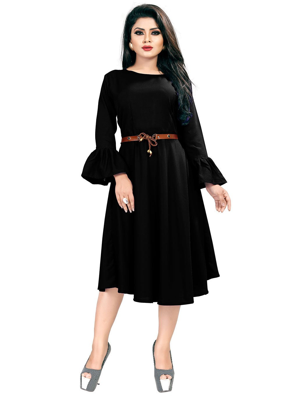 Casual Kurti Rayon Black Plain Kurtis