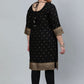 Designer Kurti Rayon Viscose Black Print Kurtis