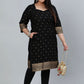 Designer Kurti Rayon Viscose Black Print Kurtis