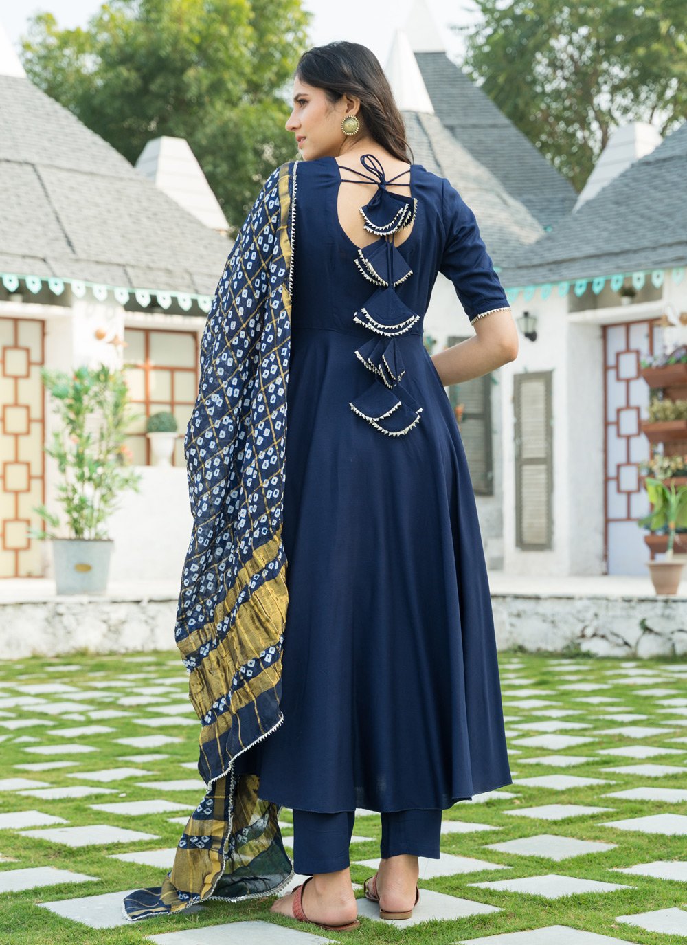 Pant Style Suit Rayon Blue Lace Salwar Kameez