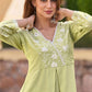 Casual Kurti Rayon Green Embroidered Kurtis