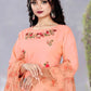 Salwar Suit Rayon Peach Embroidered Salwar Kameez
