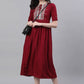 Party Wear Kurti Rayon Viscose Maroon Embroidered Kurtis