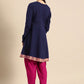 Designer Kurti Rayon Blue Embroidered Kurtis