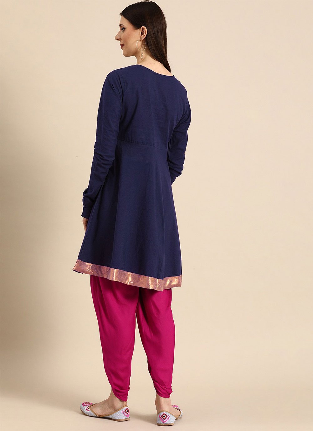 Designer Kurti Rayon Blue Embroidered Kurtis