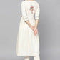 Casual Kurti Rayon Off White Embroidered Kurtis