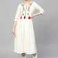 Casual Kurti Rayon Off White Embroidered Kurtis