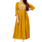 Party Wear Kurti Rayon Mustard Embroidered Kurtis