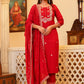 Salwar Suit Rayon Red Embroidered Salwar Kameez