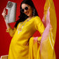 Readymade Style Rayon Yellow Embroidered Salwar Kameez