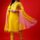 Readymade Style Rayon Yellow Embroidered Salwar Kameez