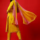 Readymade Style Rayon Yellow Embroidered Salwar Kameez