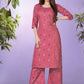 Party Wear Kurti Rayon Pink Fancy Work Kurtis