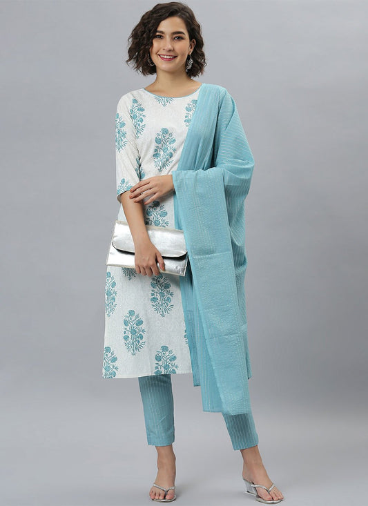 Salwar Suit Rayon Multi Colour Floral Patch Salwar Kameez